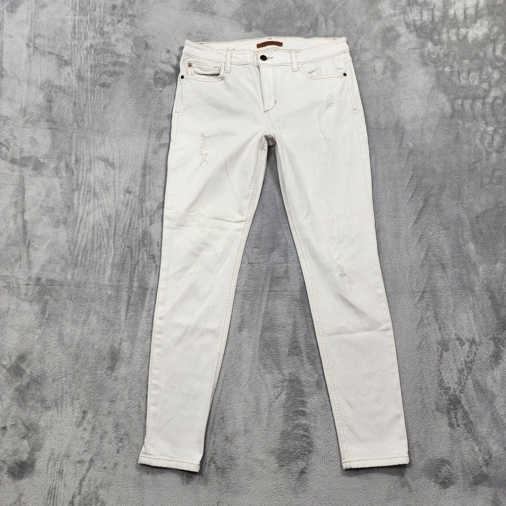 Joe's‎ Jeans Womens 31 Vintage White Distressed Mid Rise Skinny Ankle Stretch